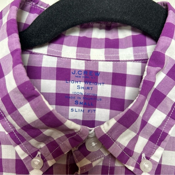 J.Crew Men’s Purple/white Small Slim Fit Button Down Shirt plaid EUC - Picture 2 of 5